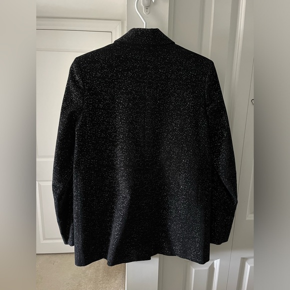American Retro | ✨Vintage Black Velour Blazer with Silver Glitter ✨ | Size 6 - Picture 4 of 11